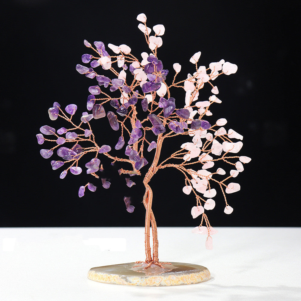 Natural Purple  Citrine Couple Tree Ornament