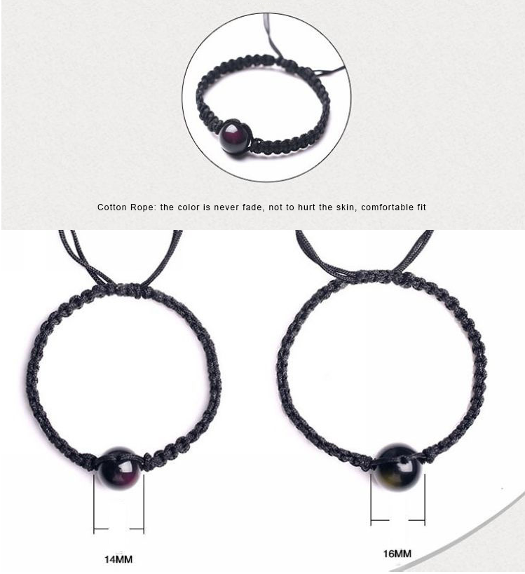 Rainbow Eye Obsidian Couple Bracelet
