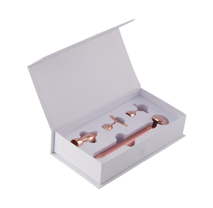 Set of 4- Rose Quartz Face Roller - battery operated