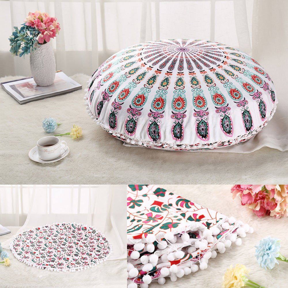 Colorful Mandala Floor Cushion Ottoman- Bohemian