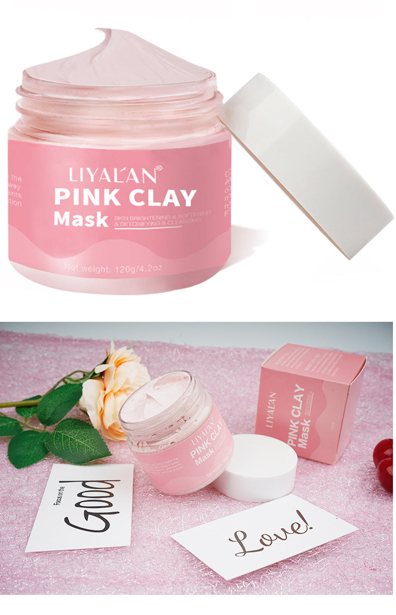 LIYALAN Pink Clay Mask – Purify, Hydrate & Glow Naturally