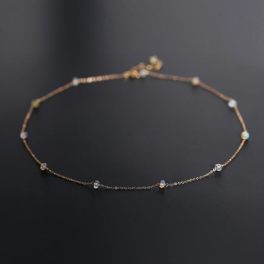 Gypsophila aquamarine necklace