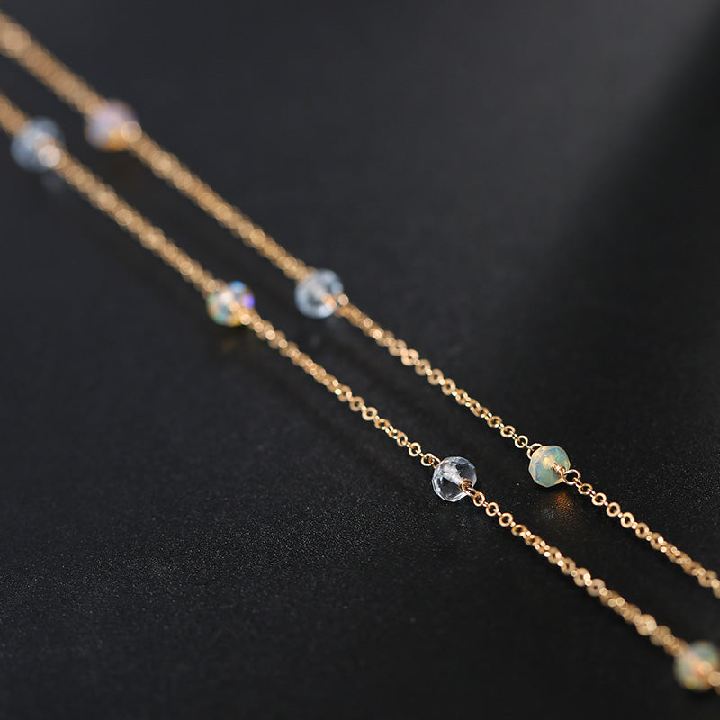 Gypsophila aquamarine necklace