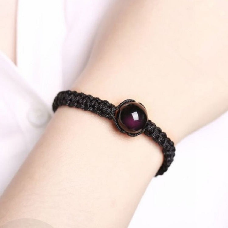 Rainbow Eye Obsidian Couple Bracelet