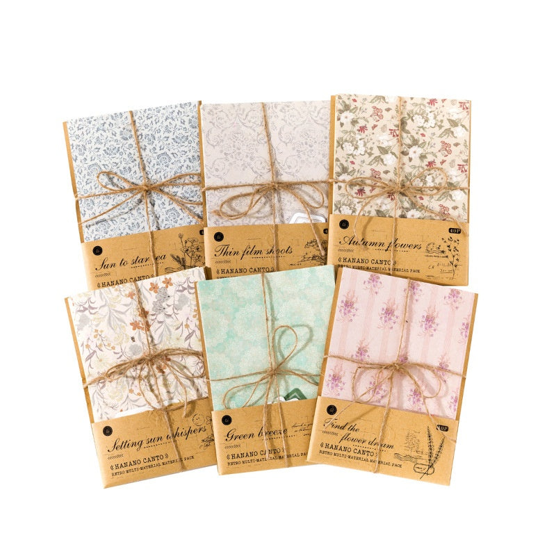 Light Retro Salt Small Floral Journal Material