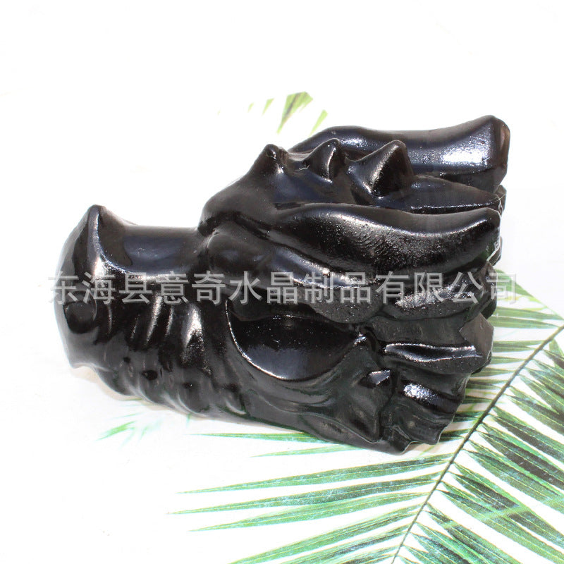 Hand Carved Natural Obsidian Crystal Ornaments