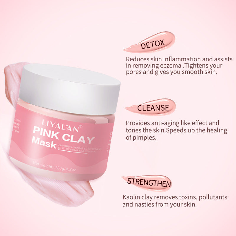 LIYALAN Pink Clay Mask – Purify, Hydrate & Glow Naturally