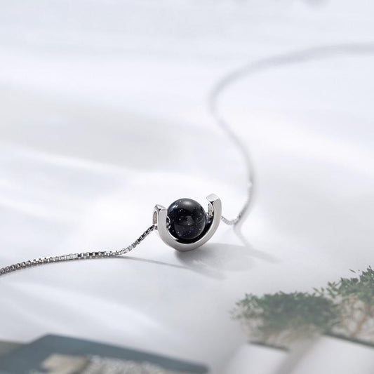 Obsidian Saturn Pendant Jewelry