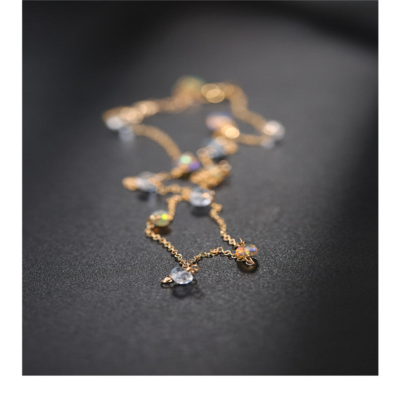 Gypsophila aquamarine necklace