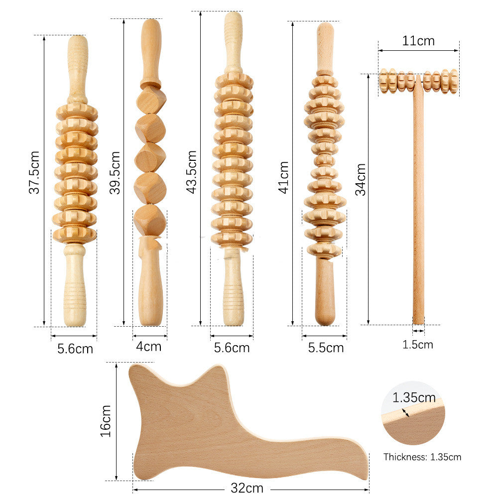Wooden Massage Roller Set