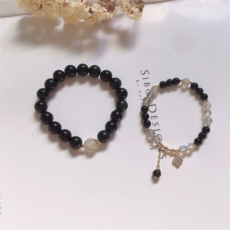 Natural Obsidian Bracelet For Couple