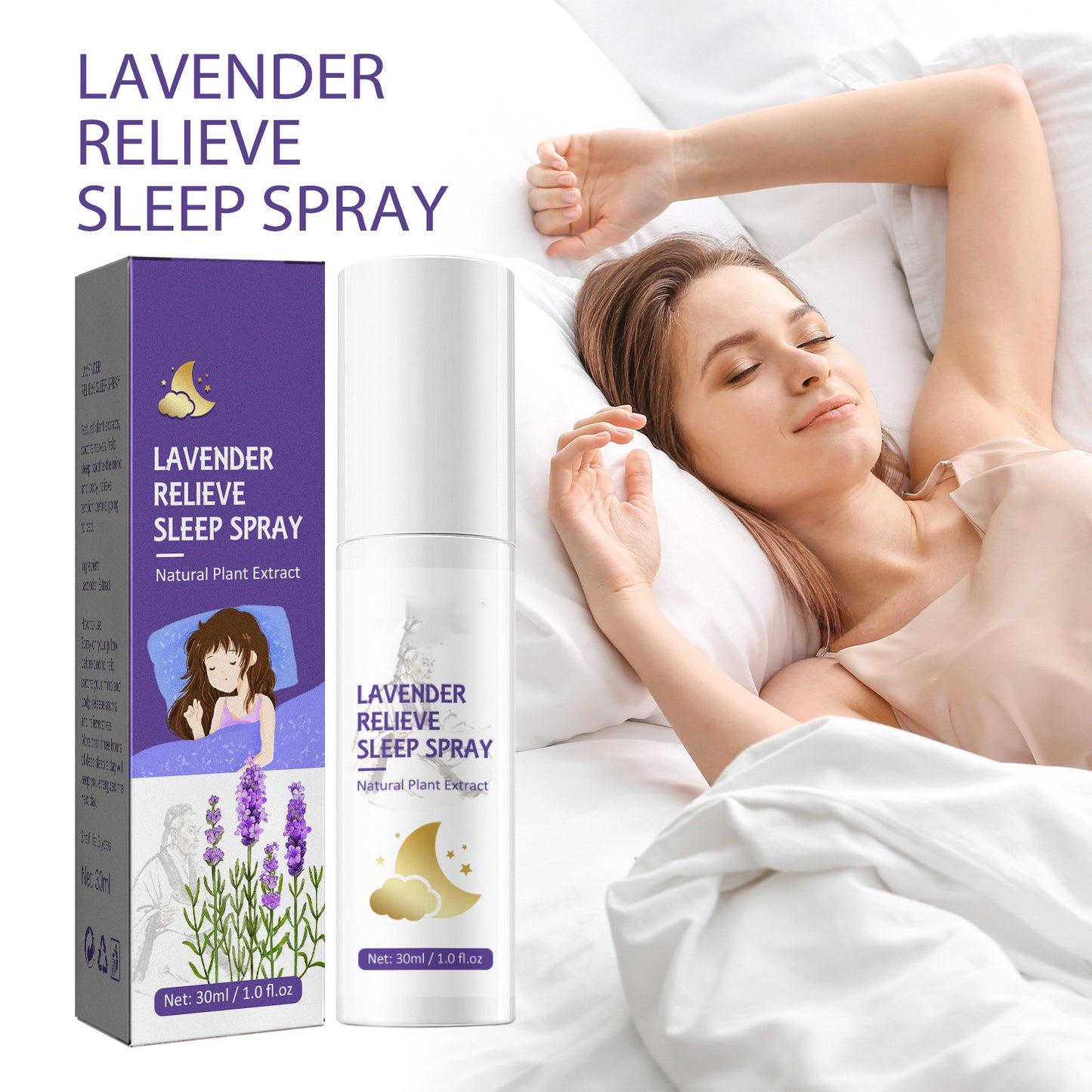 Relieve Exhaustion Stay Up Late Anxiety Light Sleep Peace Of Mind Sleep Spray