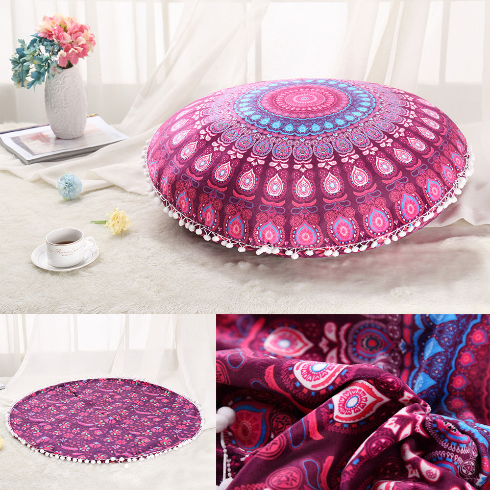 Colorful Mandala Floor Cushion Ottoman- Bohemian