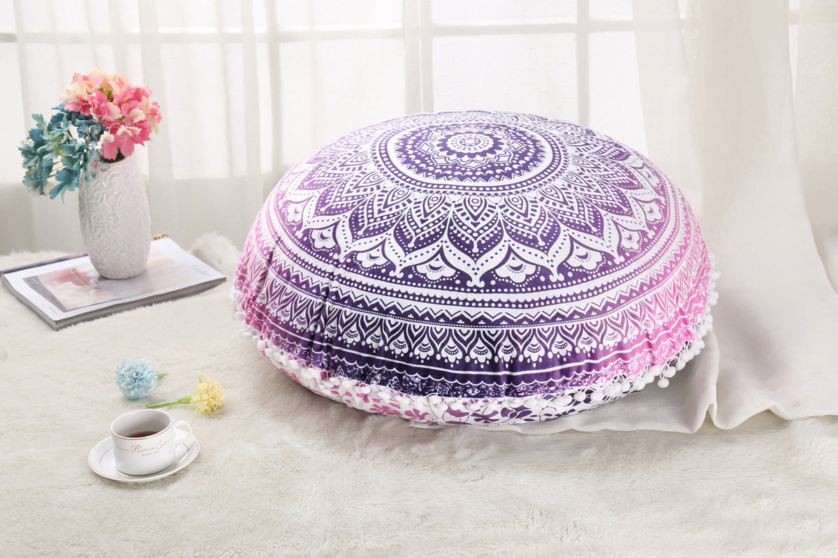 Colorful Mandala Floor Cushion Ottoman- Bohemian