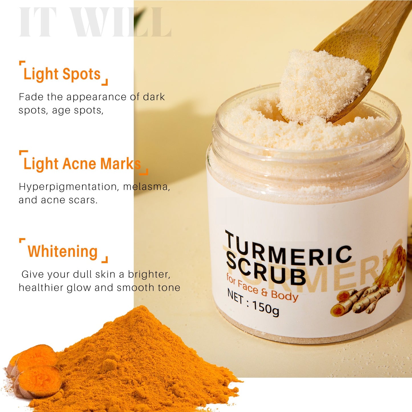 Turmeric Scrub Softens Body and Face