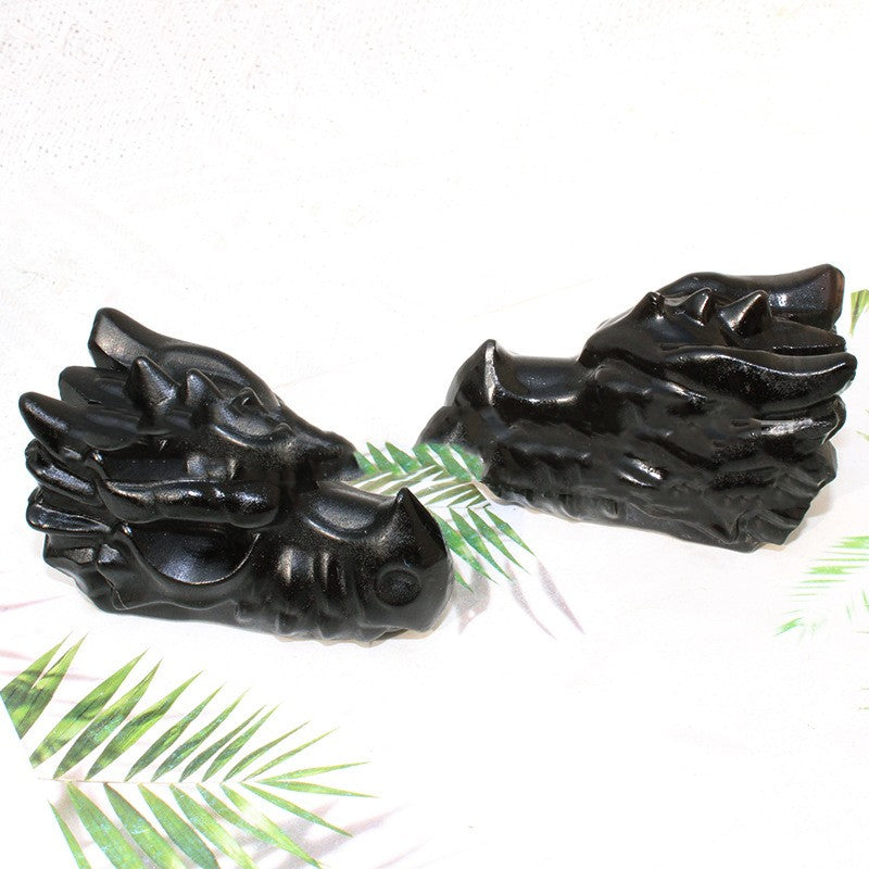 Hand Carved Natural Obsidian Crystal Ornaments