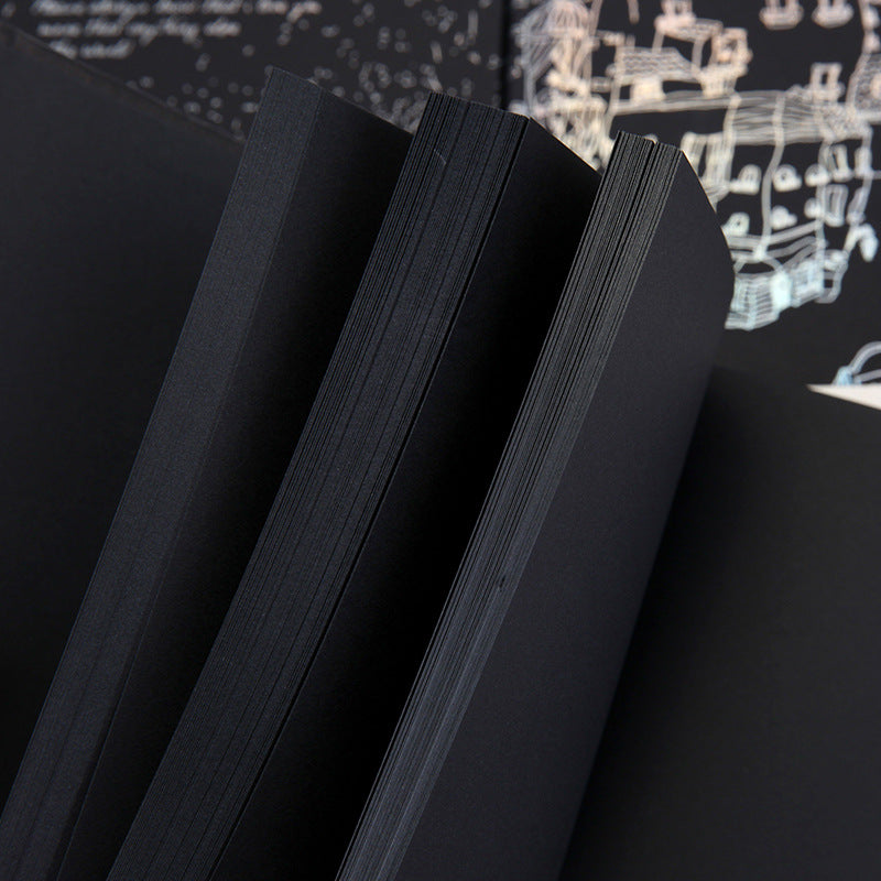 Diary Hardcover With Blank Black Paper Inside Pages