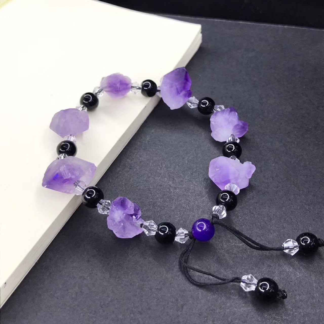 Simple Amethyst Obsidian Bracelet