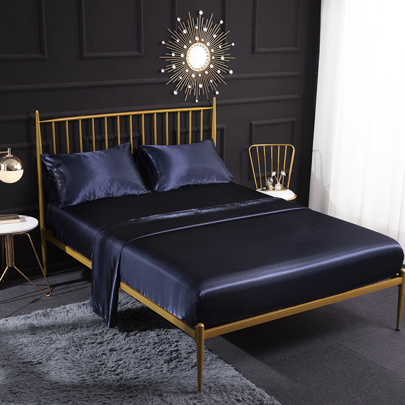 Satin Bed Sheet & Pillowcase - Four Piece Bed Sheet Set