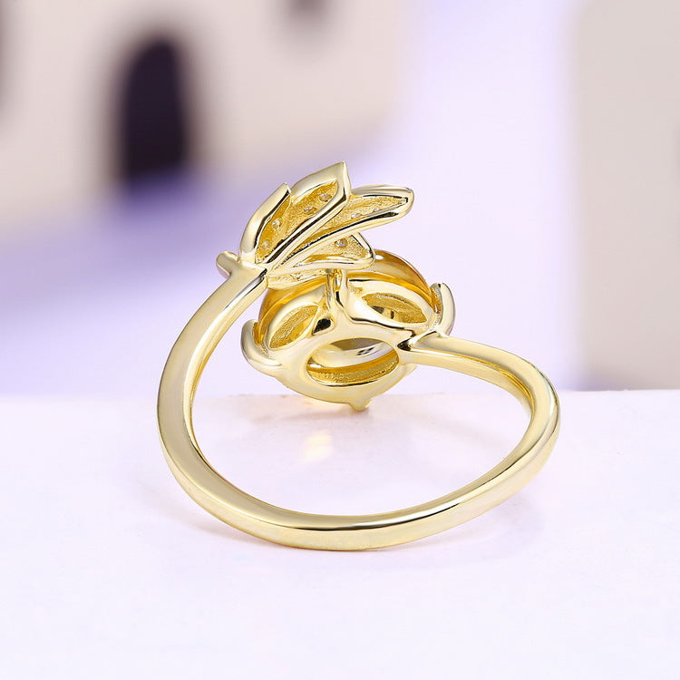 Natural Citrine Gemstone Ring Accessory