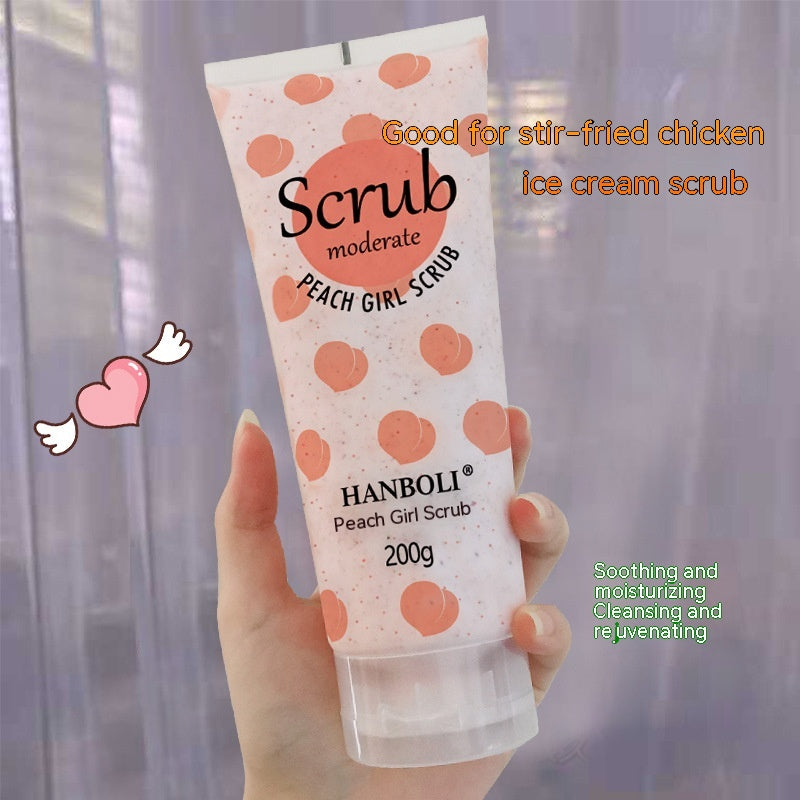 Hanboli Peach Body Scrub Cream Hydrating Moisturizing Tender And Smooth
