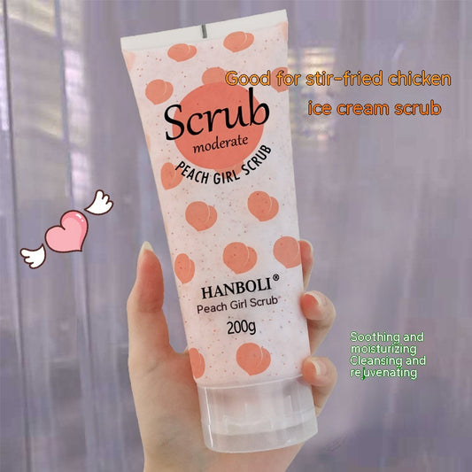 Hanboli Peach Body Scrub Cream Hydrating Moisturizing Tender And Smooth