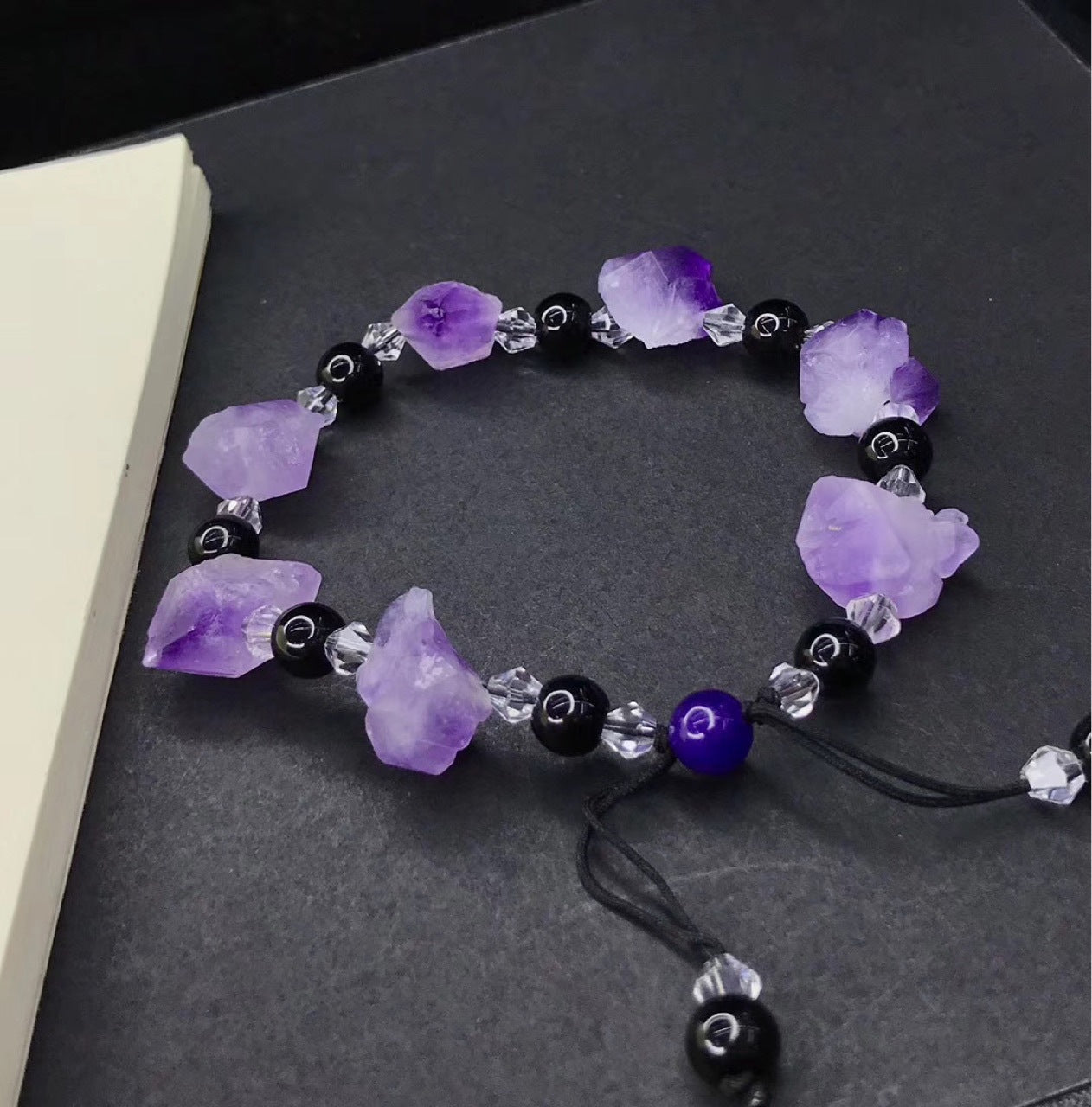 Simple Amethyst Obsidian Bracelet