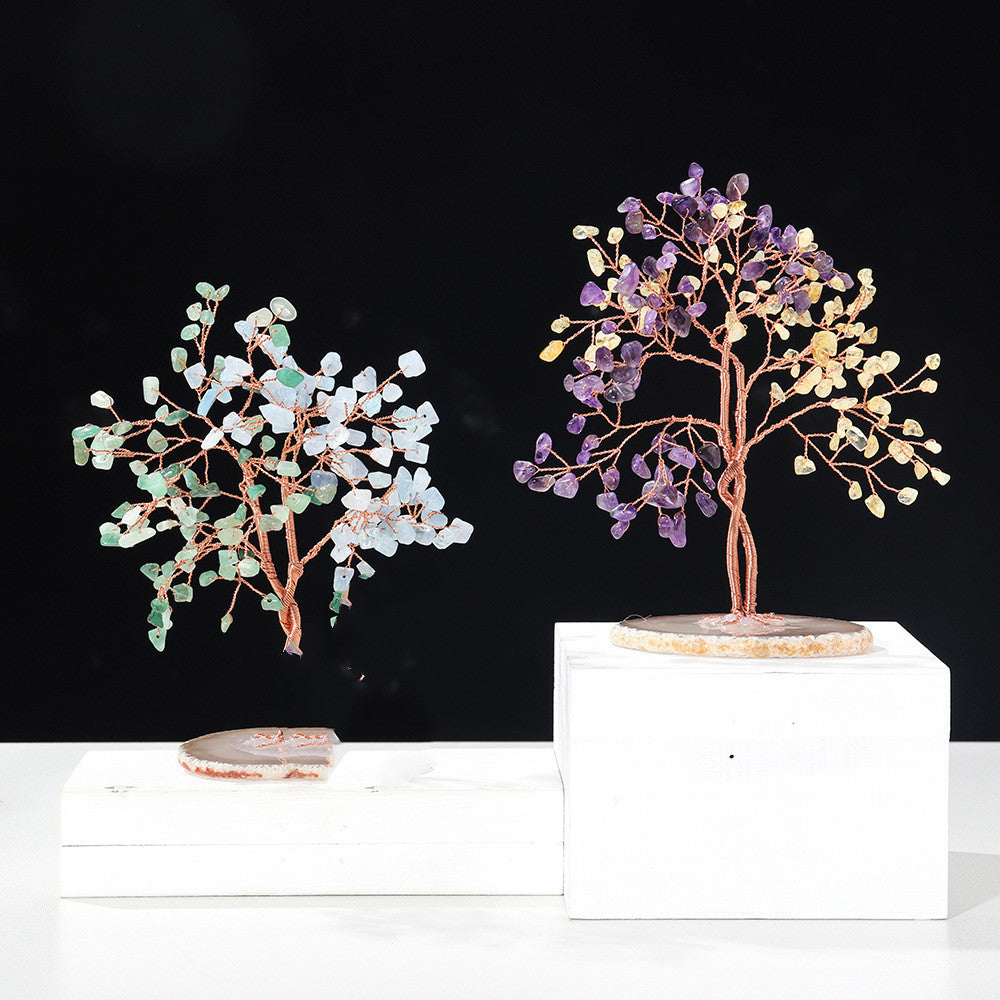 Natural Purple  Citrine Couple Tree Ornament