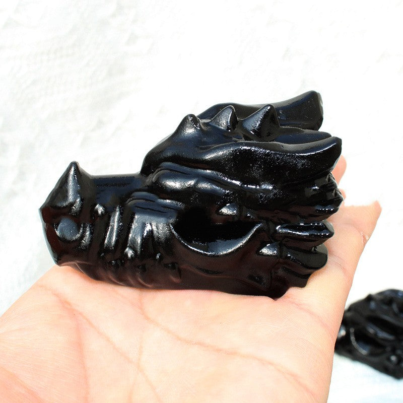 Hand Carved Natural Obsidian Crystal Ornaments
