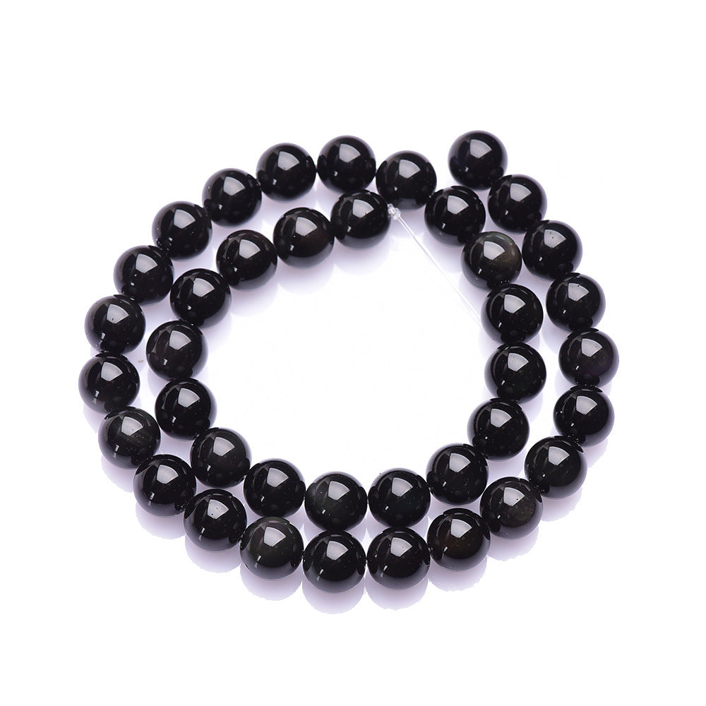 Natural Crystal Polished Obsidian Round Beads