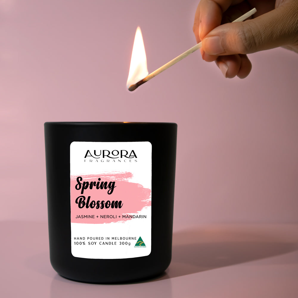 Aurora Spring Blossom Scented Soy Candle Australian Made 300g