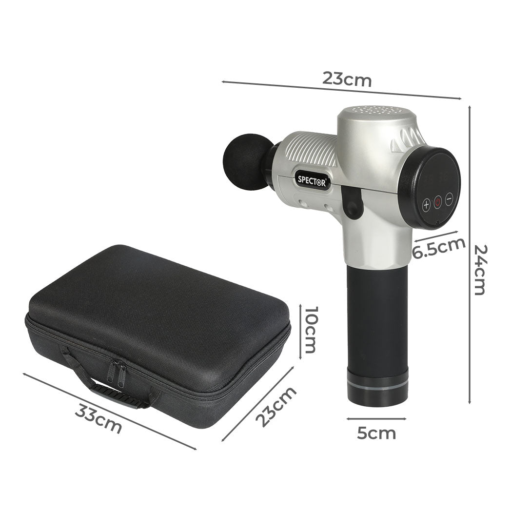 Spector Massage Gun Electric 6 Heads Vibration Massager LCD Deep Muscle Relief